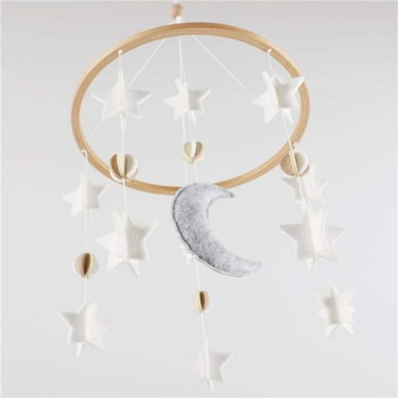 Baby Crib Mobile (Moon, Stars & Planets) - Nursery Decor Ceiling Mobile - Picture 6 of 6